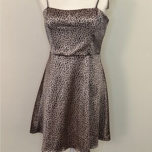 Leopard Print Satin Dress
